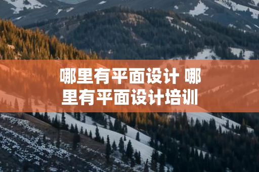 哪里有平面设计 哪里有平面设计培训机构