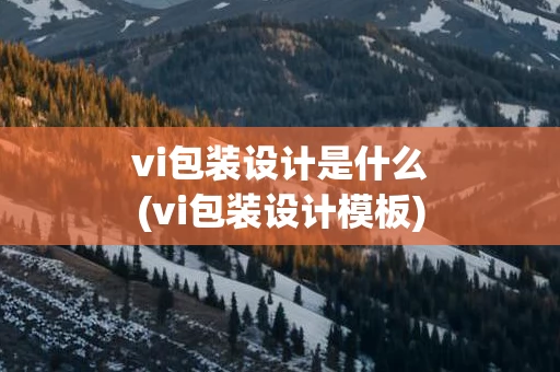 vi包装设计是什么(vi包装设计模板)