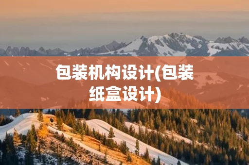 包装机构设计(包装纸盒设计)