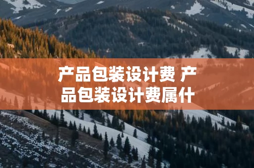 产品包装设计费 产品包装设计费属什么费用
