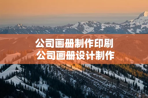 公司画册制作印刷 公司画册设计制作