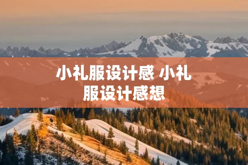 小礼服设计感 小礼服设计感想