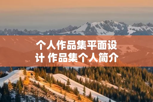 个人作品集平面设计 作品集个人简介设计