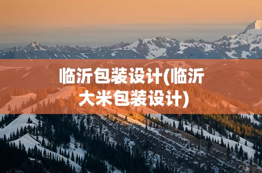 临沂包装设计(临沂 大米包装设计)