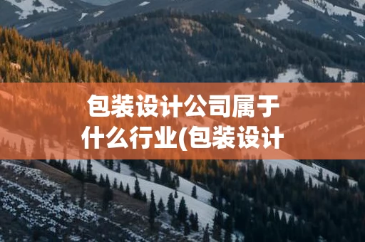 包装设计公司属于什么行业(包装设计属于什么行业类型)