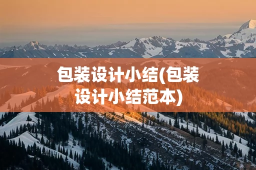 包装设计小结(包装设计小结范本)