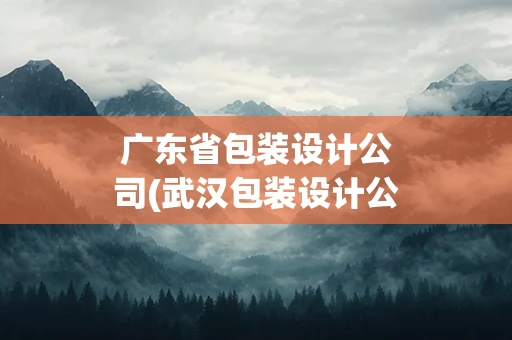广东省包装设计公司(武汉包装设计公司)