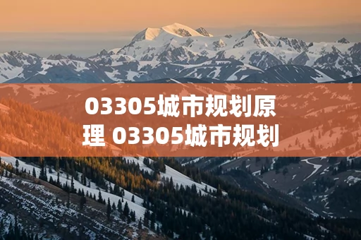 03305城市规划原理 03305城市规划原理自考真题