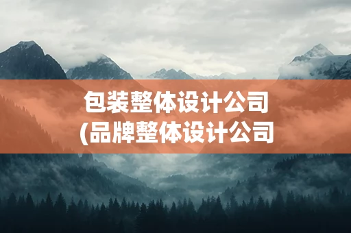 包装整体设计公司(品牌整体设计公司)