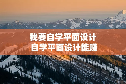 我要自学平面设计 自学平面设计能赚钱吗