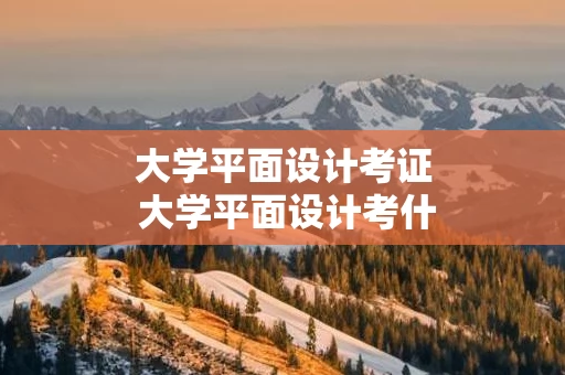 大学平面设计考证 大学平面设计考什么