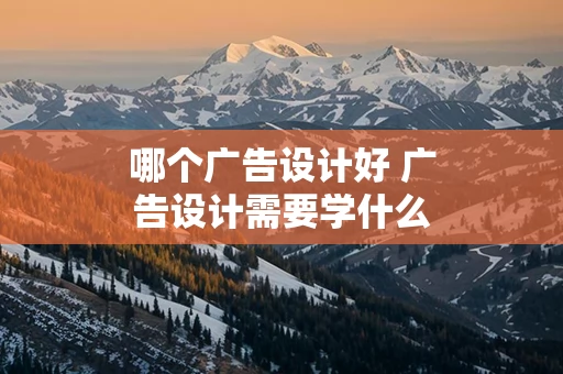 哪个广告设计好 广告设计需要学什么