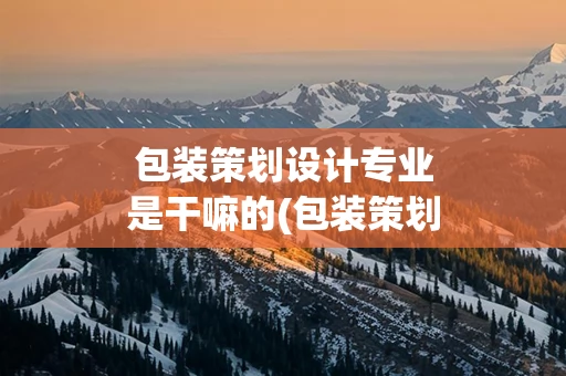 包装策划设计专业是干嘛的(包装策划与设计专业就业率)
