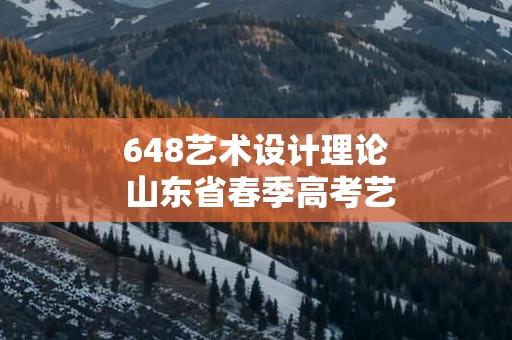 648艺术设计理论 山东省春季高考艺术设计理论