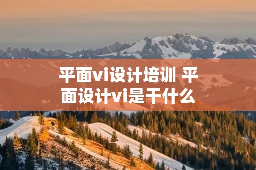 平面vi设计培训 平面设计vi是干什么的