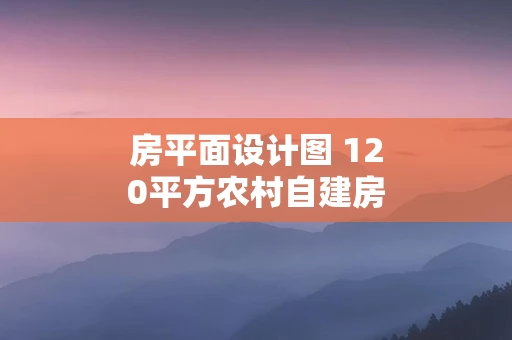房平面设计图 120平方农村自建房平面设计图