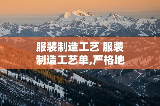 服装制造工艺 服装制造工艺单,严格地说