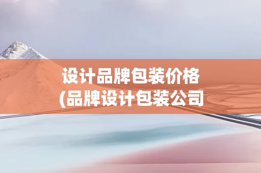 设计品牌包装价格(品牌设计包装公司)